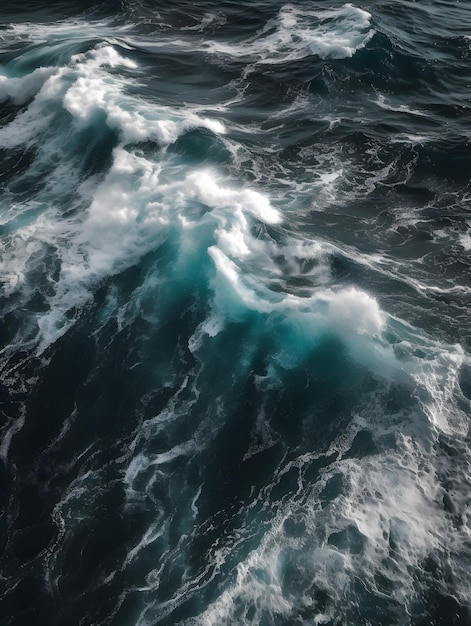 View waves in the ocean via drone generative ai