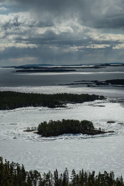 View of the White Sea from the observation deck in Kandalaksha