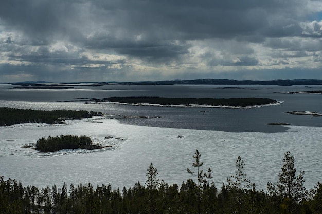 View of the White Sea from the observation deck in Kandalaksha