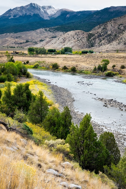 View of the Yellowstone River in Montana