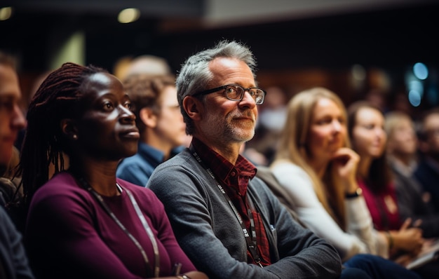 viewers sitting at premiere in theatrical hall