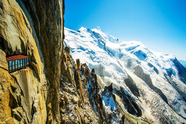 Viewing tunnel in alpine mountain