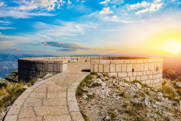 Viewpoint on the top of mountains in Peter Njegosh Mausoleum, Montenegro