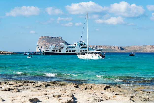 Views of the Bay of Balos the confluence of three seas