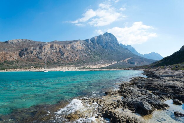 Views of the bay of balos the confluence of three seas