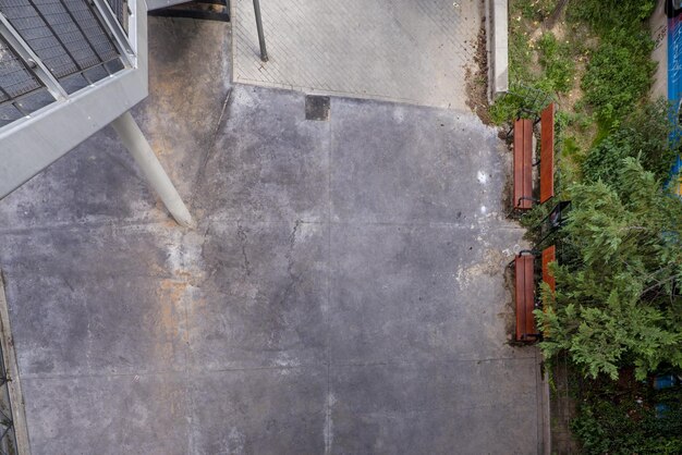 Views of a concrete surface next to a walkway