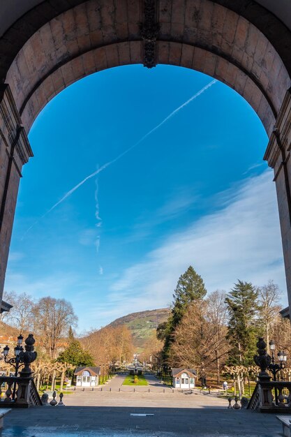 Views of the entrance from the Sanctuary of Loyola Baroque church of Azpeitia in Gipuzkoa