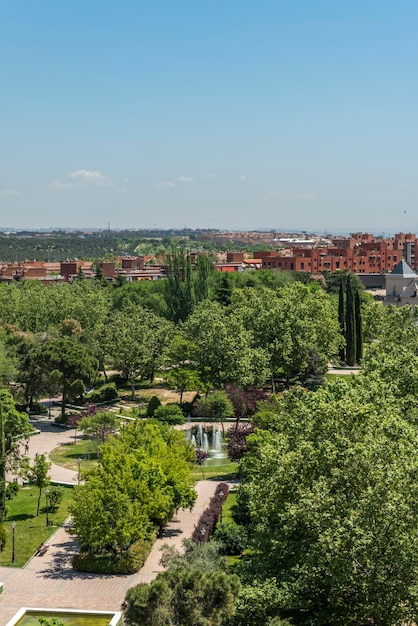 Views of gardens and parks of the city of Alcorcon in Madrid