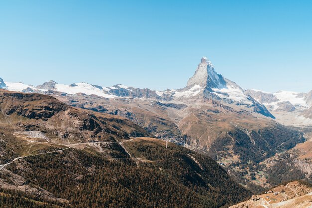 Vista sul picco del cervino a zermatt, svizzera.