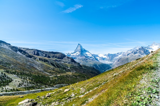 Vista sul picco del cervino a zermatt, svizzera.