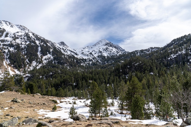 Views of National Park of Aiguestortes and lake of Sant Maurici.