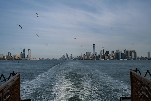 Views of the NY Skyline from the Hudson River at Staten Island ferry