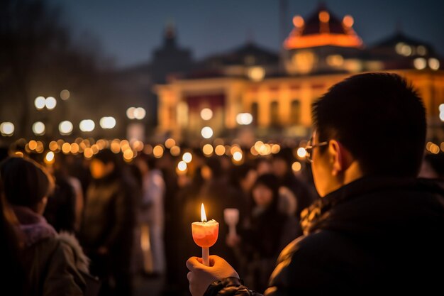 Vigil Tianmen Square kaarsenlicht