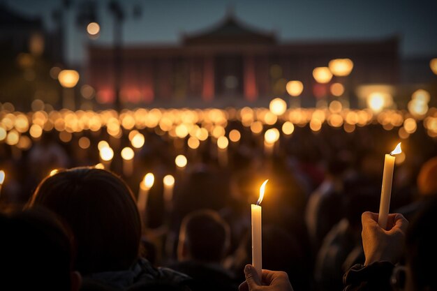 Foto vigil tianmen square kaarsenlicht