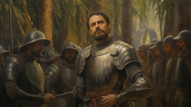 Photo the vigilant commander duarte pacheco pereira surveys his army in cochin 1504