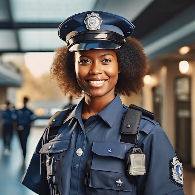 Vigilant Patrol Handsome Police Officer in Action