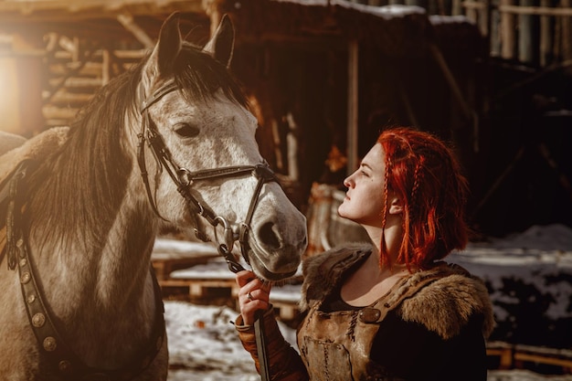 Viking girl Reconstruction of a medieval scene