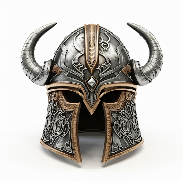 Viking helmet isolated on white background