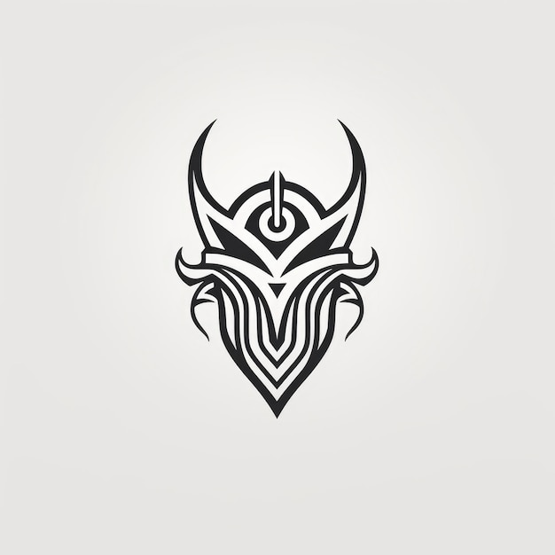 Viking Helmet tattoo design Generative AI