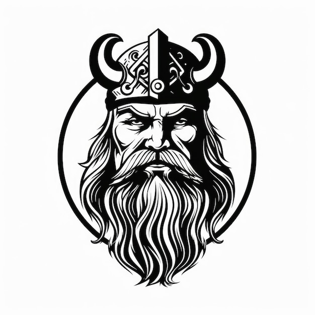 Viking logo zwart-wit AI gegenereerd beeld
