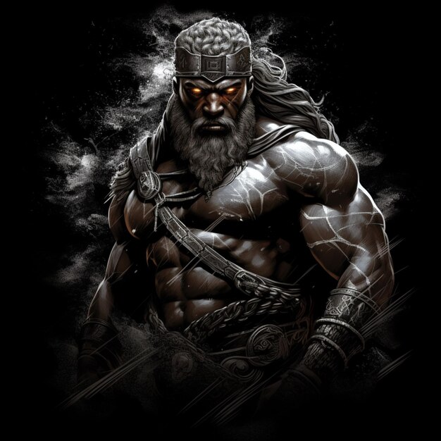 viking muscular angry illustration art