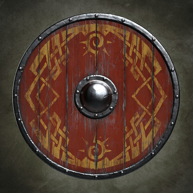 Viking shield. 3d illustration