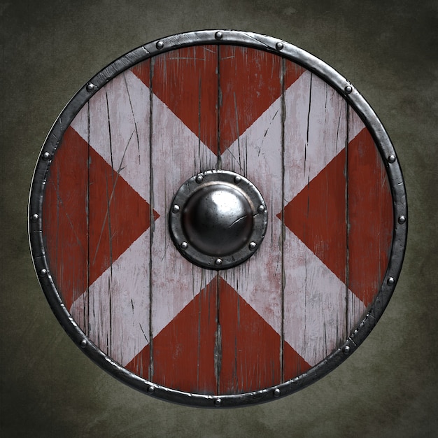 Viking shield. 3d illustration