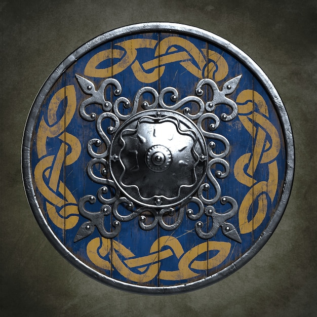 Viking shield. 3d illustration