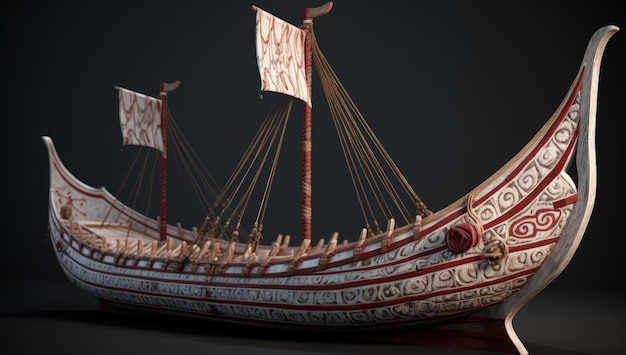 Photo the viking ship generative ai