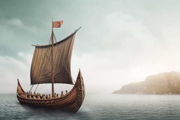 Viking ship metal Generate Ai