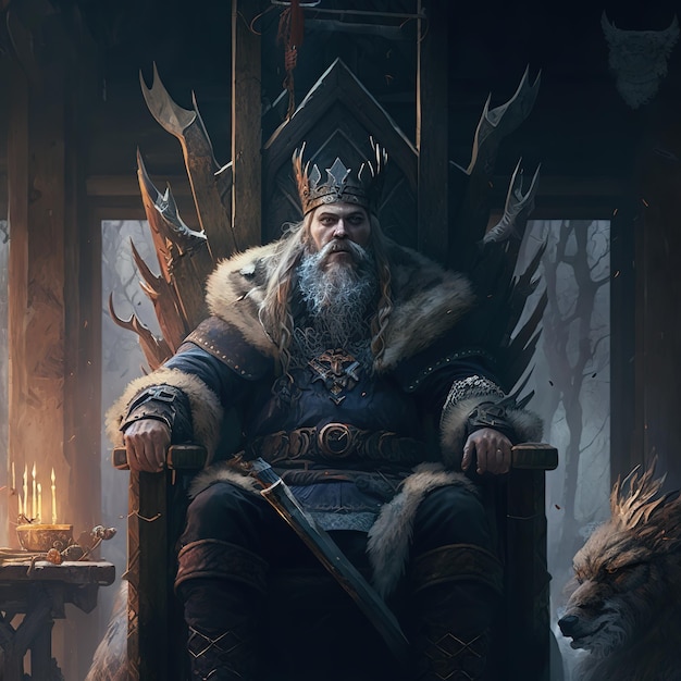 viking sitting on thrones