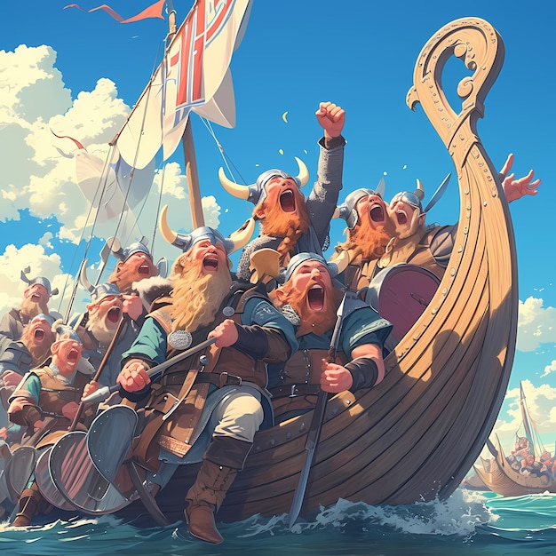 Photo viking voyage embark on a mythical adventure