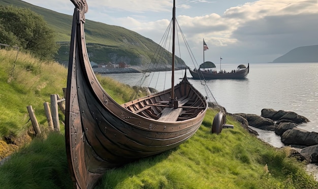 Vikings set foot on the unfamiliar shore Creating using generative AI tools