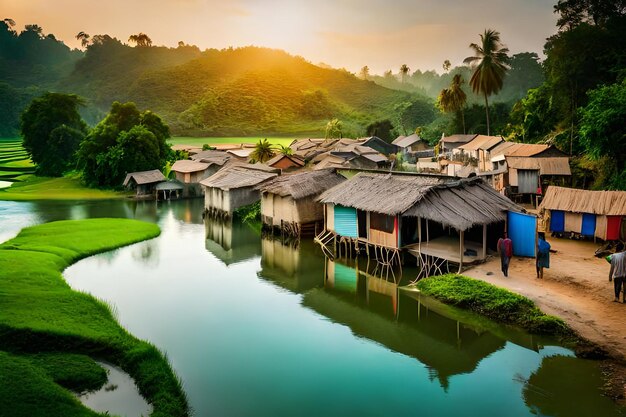 A village by the river