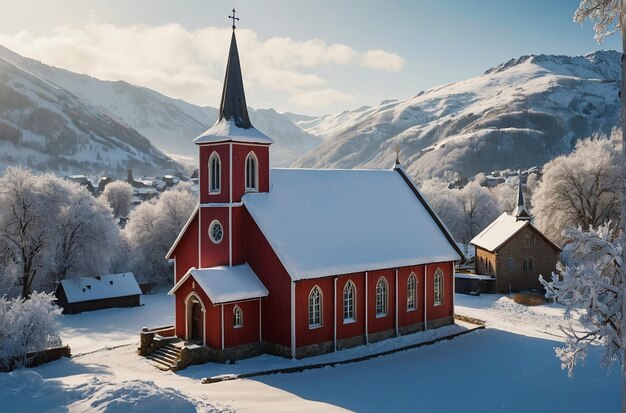 Village Church Snowscape