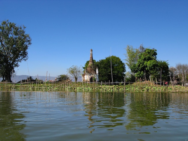 The village on the coast of Inle lake Myanmar