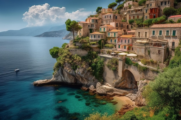 A village on the coast of italy