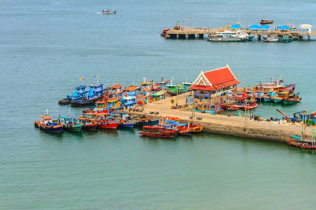 Village at coastline in Thailand