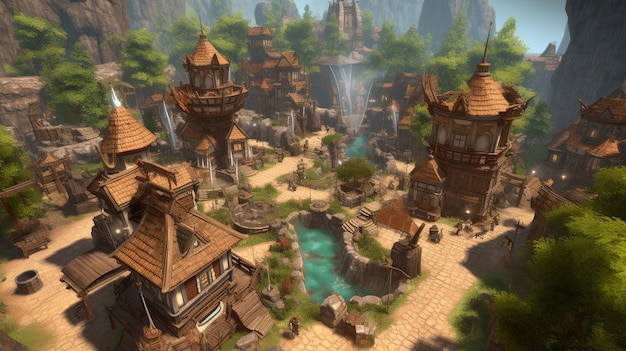 The village in the game ai generate