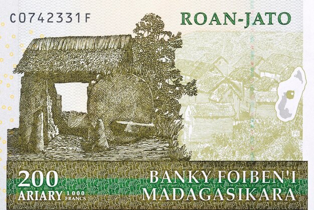 Village gate from Malagasy money  Ariary