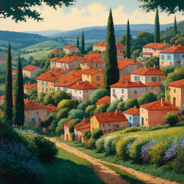 Village Gouache