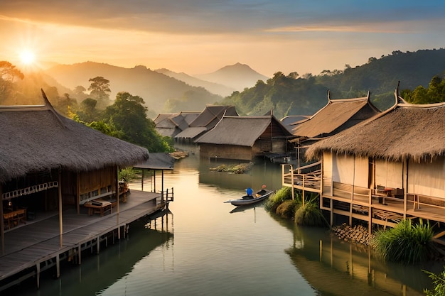 A village in the jungle of chiang mai