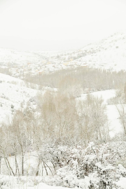 Villaggio delle juntas de gor, sotto una coltre di neve.