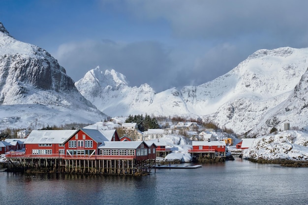 ノルウェーのロフォテン諸島の村