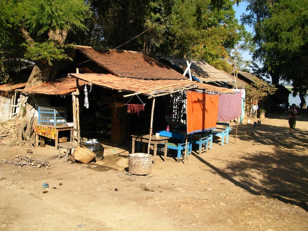 The village in Mingun Irrawaddy river Myanmar