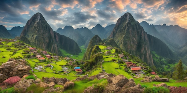 A village in the mountains of peru