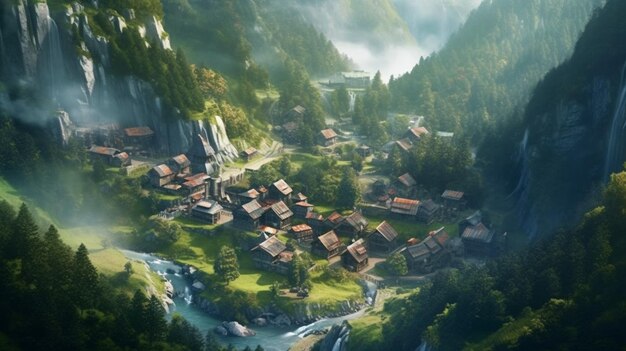 A village in the mountains