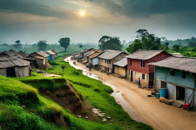 a village on the outskirts of a village