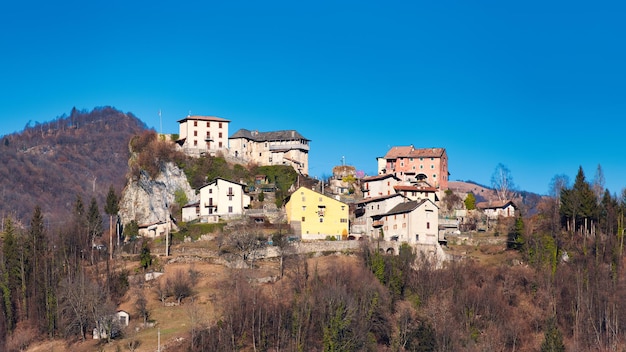Village of Pizzino in Taleggio valley near Brembana valley Bergamo