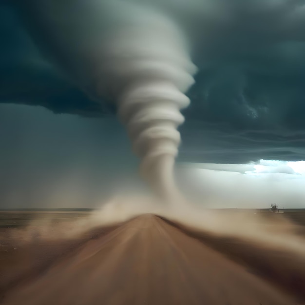 village roadside twisted Tornado storm effects with clouds amp dust